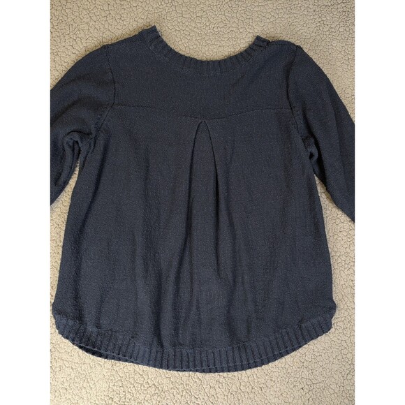J Jill Short Sleeve Sweater Womens Navy Blouse Top Size XL Tall 100% Cotton - Picture 11 of 12